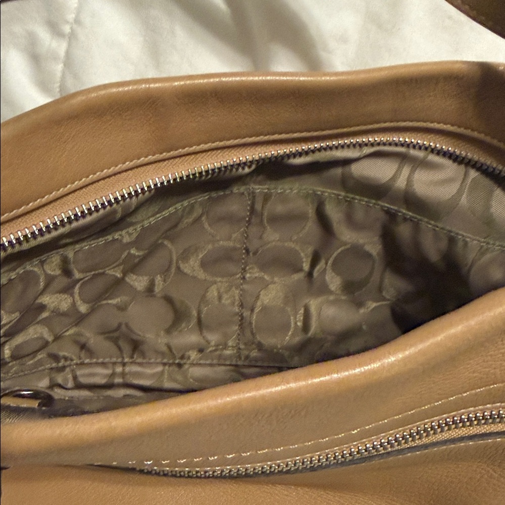 Coach - Tan Leather Shoulder Bag - Picture 9 of 11